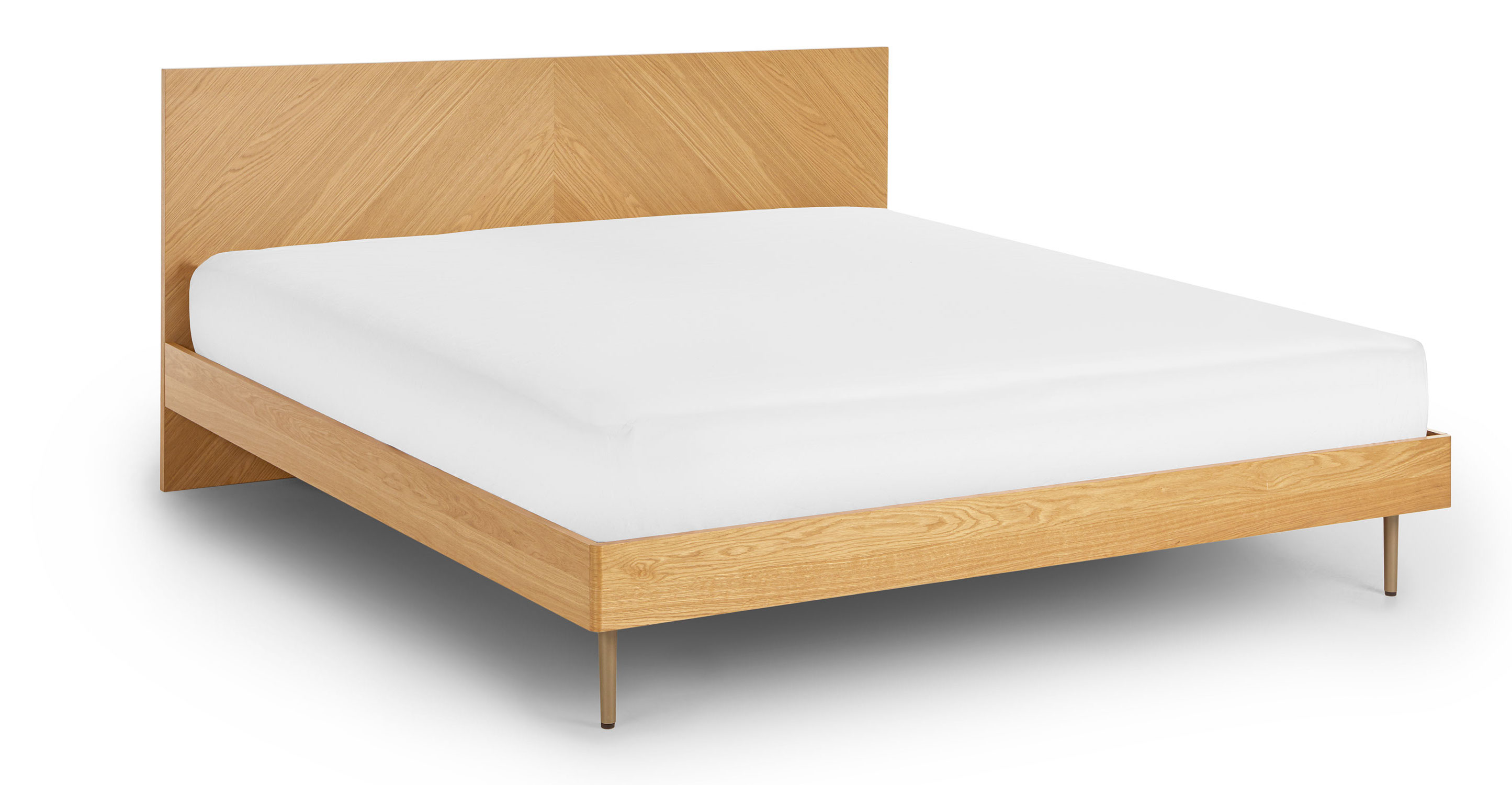 Кровать 2х-спальная с деревянным изголовьем bed005 - фото